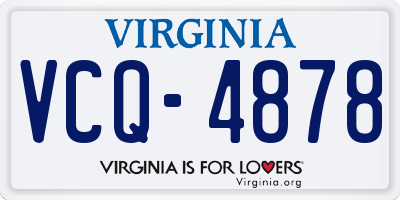 VA license plate VCQ4878