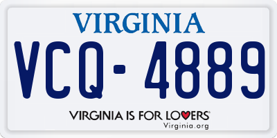 VA license plate VCQ4889