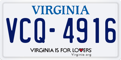VA license plate VCQ4916