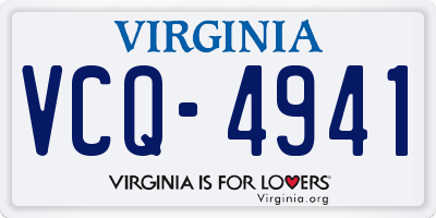 VA license plate VCQ4941