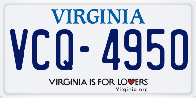 VA license plate VCQ4950