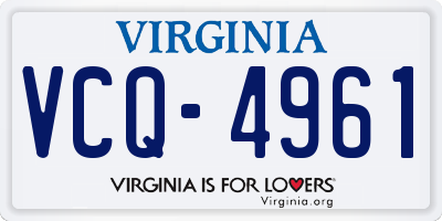 VA license plate VCQ4961
