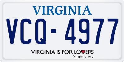 VA license plate VCQ4977