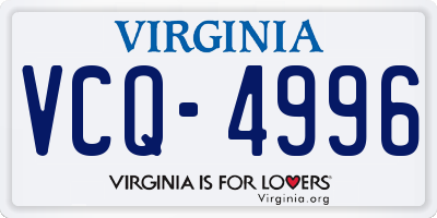 VA license plate VCQ4996