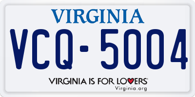 VA license plate VCQ5004