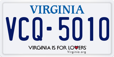 VA license plate VCQ5010