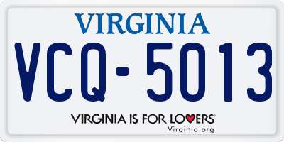 VA license plate VCQ5013