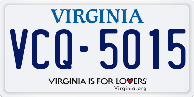 VA license plate VCQ5015
