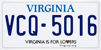 VA license plate VCQ5016