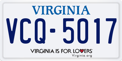 VA license plate VCQ5017