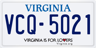 VA license plate VCQ5021