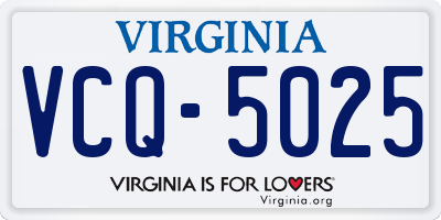 VA license plate VCQ5025