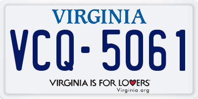 VA license plate VCQ5061