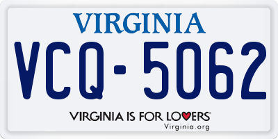 VA license plate VCQ5062