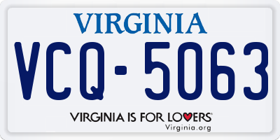 VA license plate VCQ5063