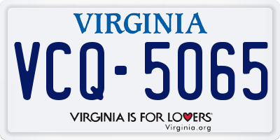 VA license plate VCQ5065
