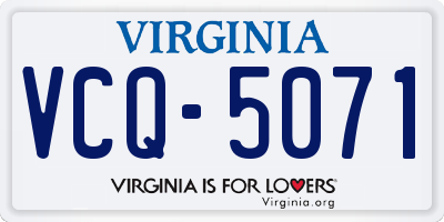 VA license plate VCQ5071