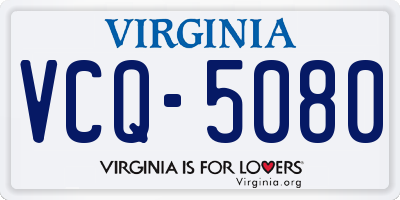 VA license plate VCQ5080