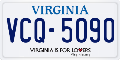 VA license plate VCQ5090