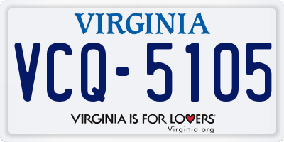 VA license plate VCQ5105