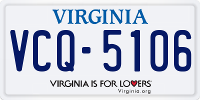 VA license plate VCQ5106