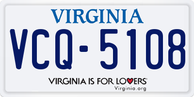 VA license plate VCQ5108