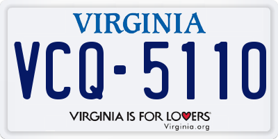 VA license plate VCQ5110