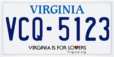 VA license plate VCQ5123