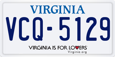 VA license plate VCQ5129