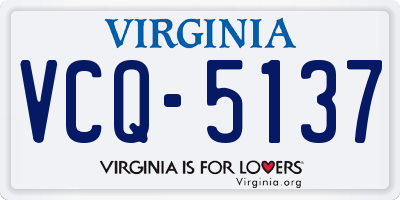 VA license plate VCQ5137