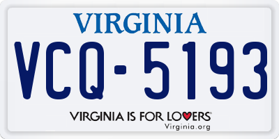 VA license plate VCQ5193