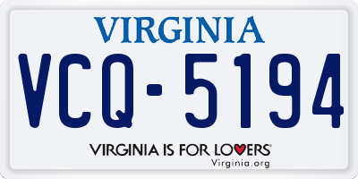 VA license plate VCQ5194