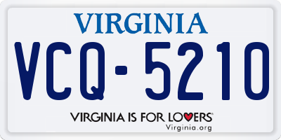 VA license plate VCQ5210
