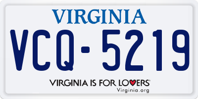 VA license plate VCQ5219