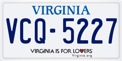 VA license plate VCQ5227