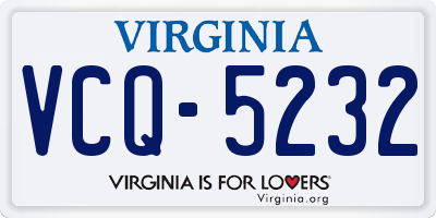 VA license plate VCQ5232