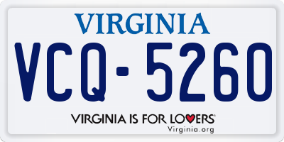 VA license plate VCQ5260