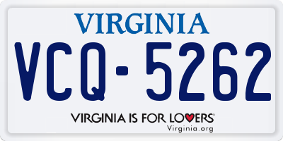 VA license plate VCQ5262