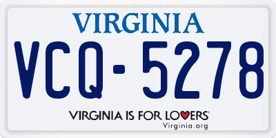 VA license plate VCQ5278