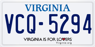 VA license plate VCQ5294