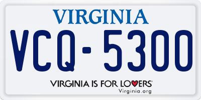 VA license plate VCQ5300