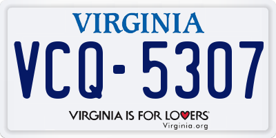 VA license plate VCQ5307