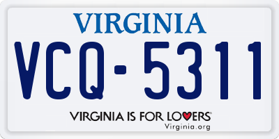 VA license plate VCQ5311