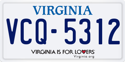VA license plate VCQ5312