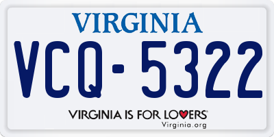 VA license plate VCQ5322