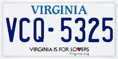 VA license plate VCQ5325