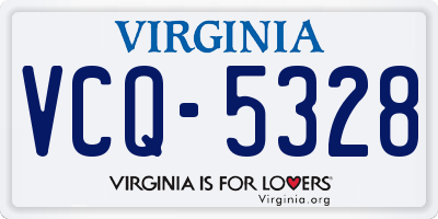 VA license plate VCQ5328