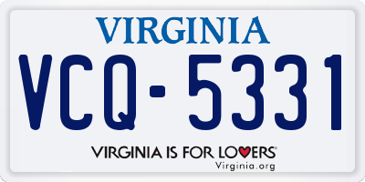 VA license plate VCQ5331