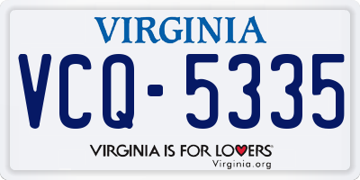 VA license plate VCQ5335