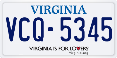 VA license plate VCQ5345